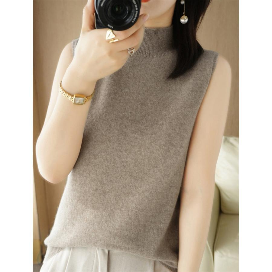 ニットベスト レディース ジレー ミディアムネック トップス チョッキ プルオーバー ゆったり レイヤード セーター カジュアル 可愛い オフィス |  | 10