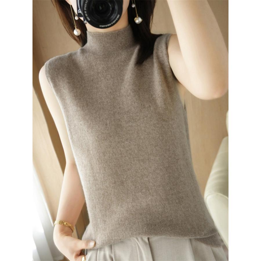 ニットベスト レディース ジレー ミディアムネック トップス チョッキ プルオーバー ゆったり レイヤード セーター カジュアル 可愛い オフィス |  | 11