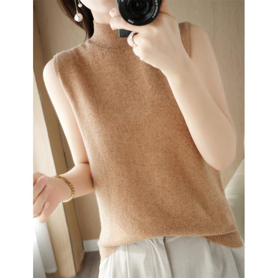 ニットベスト レディース ジレー ミディアムネック トップス チョッキ プルオーバー ゆったり レイヤード セーター カジュアル 可愛い オフィス |  | 12