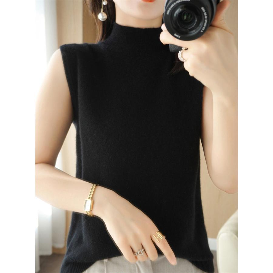 ニットベスト レディース ジレー ミディアムネック トップス チョッキ プルオーバー ゆったり レイヤード セーター カジュアル 可愛い オフィス |  | 15