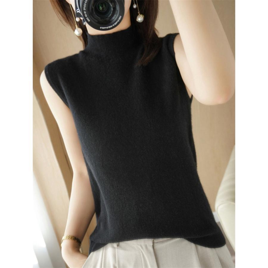 ニットベスト レディース ジレー ミディアムネック トップス チョッキ プルオーバー ゆったり レイヤード セーター カジュアル 可愛い オフィス |  | 16