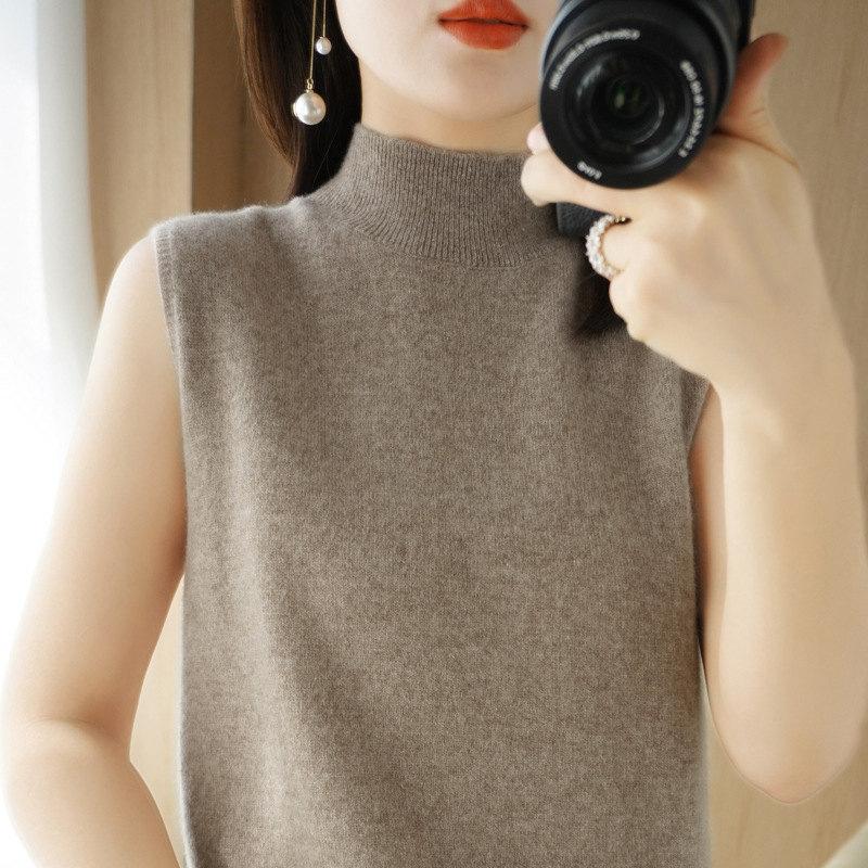 ニットベスト レディース ジレー ミディアムネック トップス チョッキ プルオーバー ゆったり レイヤード セーター カジュアル 可愛い オフィス |  | 03