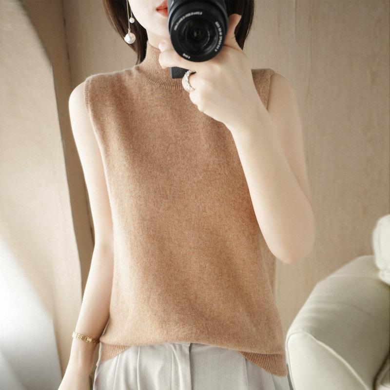 ニットベスト レディース ジレー ミディアムネック トップス チョッキ プルオーバー ゆったり レイヤード セーター カジュアル 可愛い オフィス |  | 05