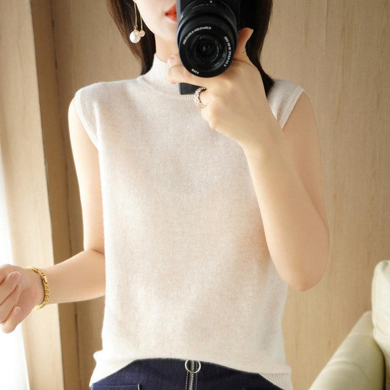 ニットベスト レディース ジレー ミディアムネック トップス チョッキ プルオーバー ゆったり レイヤード セーター カジュアル 可愛い オフィス |  | 06