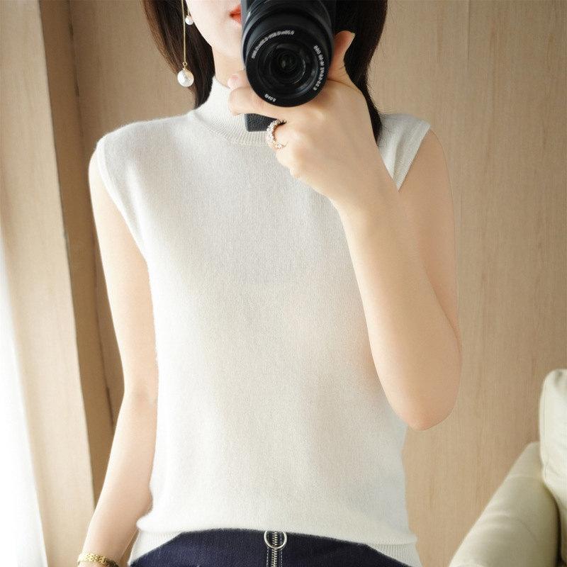 ニットベスト レディース ジレー ミディアムネック トップス チョッキ プルオーバー ゆったり レイヤード セーター カジュアル 可愛い オフィス |  | 07