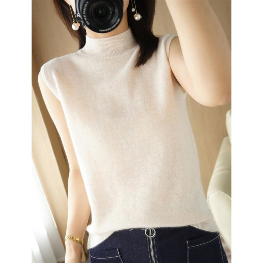 ニットベスト レディース ジレー ミディアムネック トップス チョッキ プルオーバー ゆったり レイヤード セーター カジュアル 可愛い オフィス |  | 09