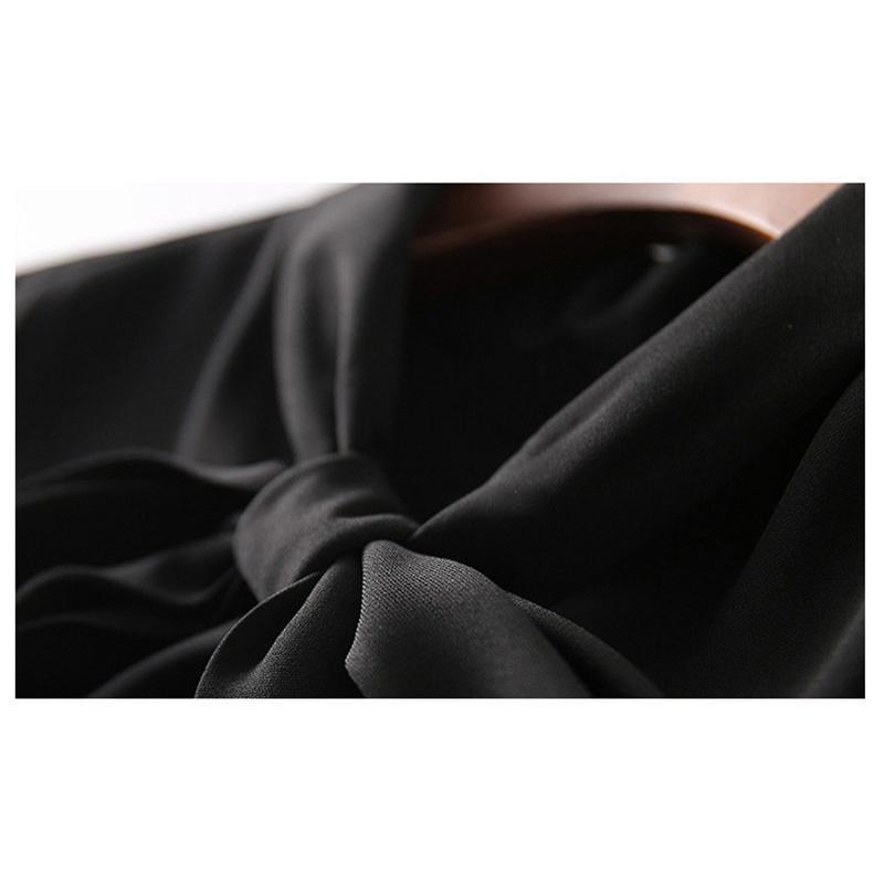 ブラウス レディース 白 黒 ボウタイシャツ シャツ トップス 無地 長袖 リボン シフォン ホワイト ブラック オフィス カジュアル 送料無料 |  | 12