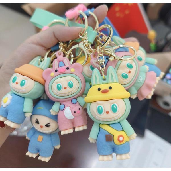 6色 2025新品 labubuラブブ キーホルダー ラバーキー キーリング キー