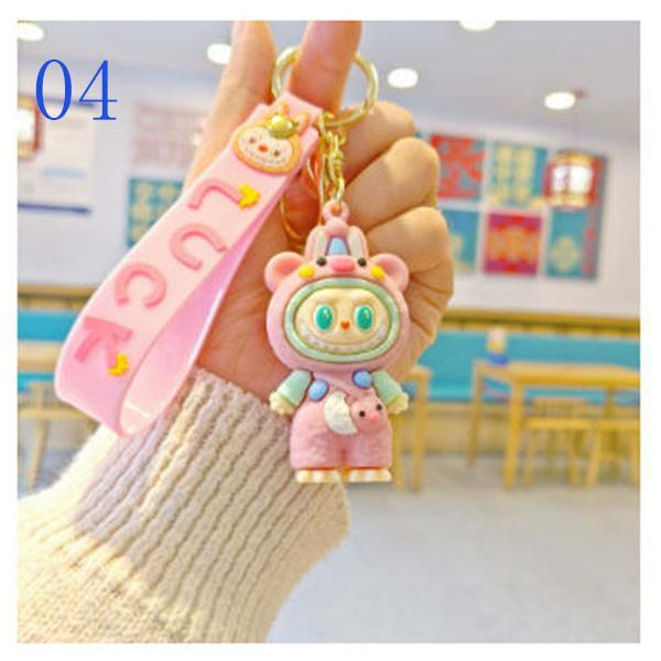 6色 2025新品 labubuラブブ キーホルダー ラバーキー キーリング キー