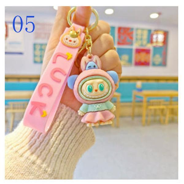 6色 2025新品 labubuラブブ キーホルダー ラバーキー キーリング キー