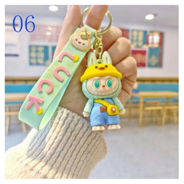 6色 2025新品 labubuラブブ キーホルダー ラバーキー キーリング キー