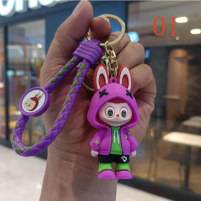 4色 2025新品 labubuラブブ キーホルダー ラバーキー キーリング キー