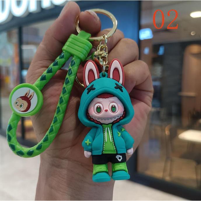 4色 2025新品 labubuラブブ キーホルダー ラバーキー キーリング キー
