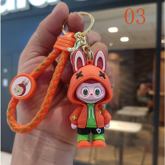 4色 2025新品 labubuラブブ キーホルダー ラバーキー キーリング キー