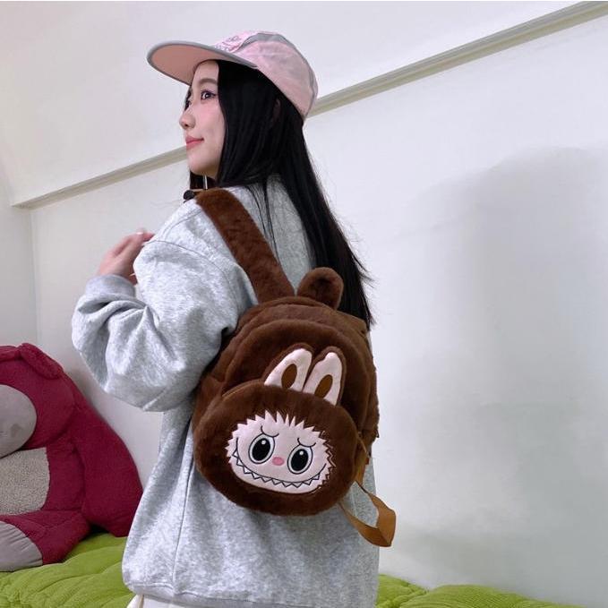Labubu ラブブ ぬいぐるみ ふわふわ可愛い リュック キャラポーチ 立体