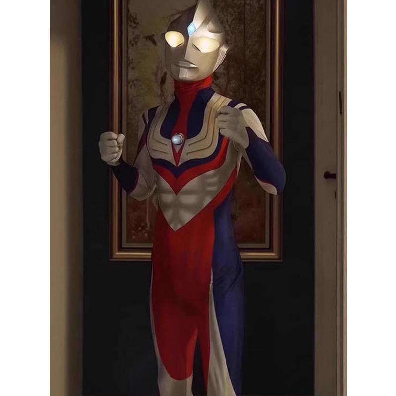 ウルトラマンティガ風全身タイツコスプレ衣装子供成人 キッズ 大人