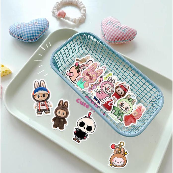 8デザイン ラブブ ステッカー 2PCS 100枚入 防水シールlabubu Q版 アニメ キャラクター 周辺 萌えグッズ 手帳 シール 装飾品 かわいい 漫画 DIYステッカー 人気 |  | 11