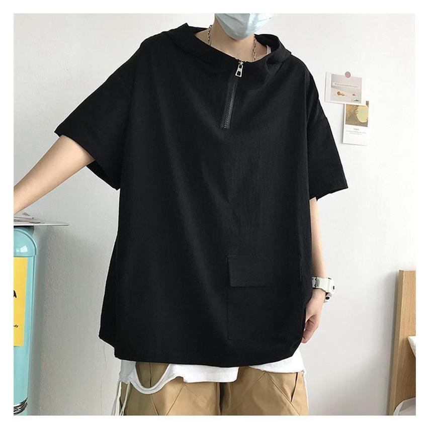 送料無料 夏 半袖 パーカー メンズ フード付き カットソー Ｔシャツ シンプル ポケット おしゃれ 薄地 ゆったり トップス 無地 カジュアル 学生 |  | 08