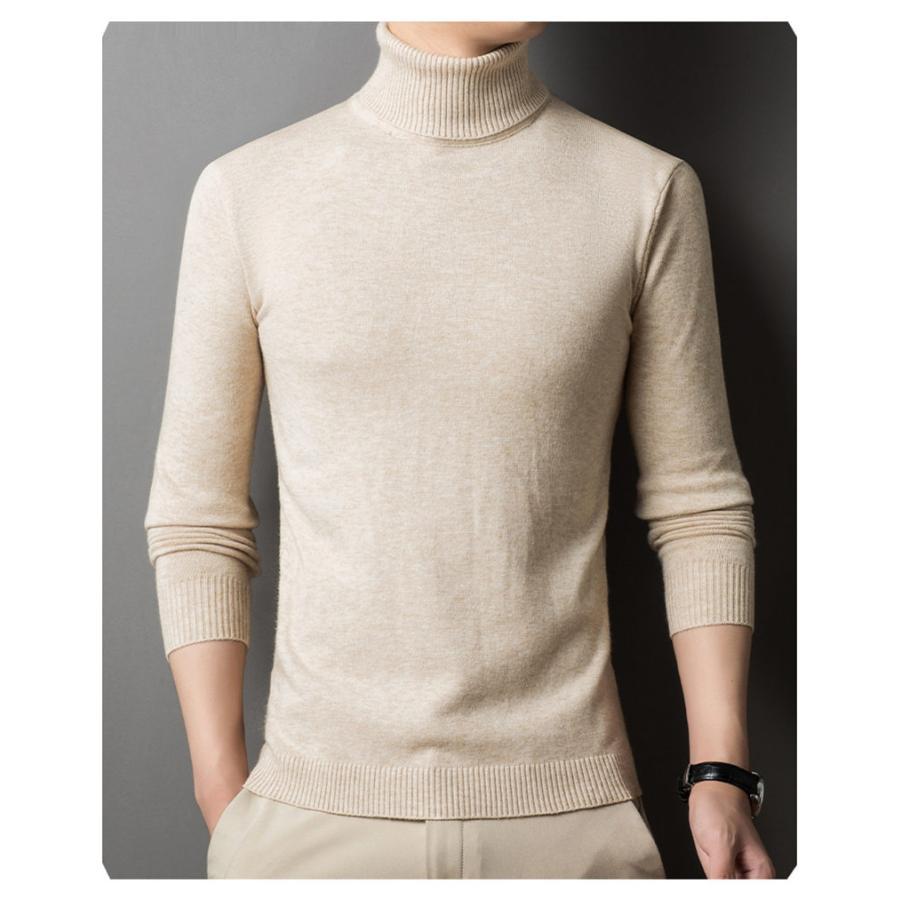 ニットセーター メンズ トップス ニットソー ハイネック 無地 あったか 防寒 カジュアル 厚手 シンプル ビジネス オフィス 秋冬 |  | 10
