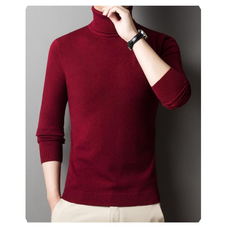 ニットセーター メンズ トップス ニットソー ハイネック 無地 あったか 防寒 カジュアル 厚手 シンプル ビジネス オフィス 秋冬 |  | 11