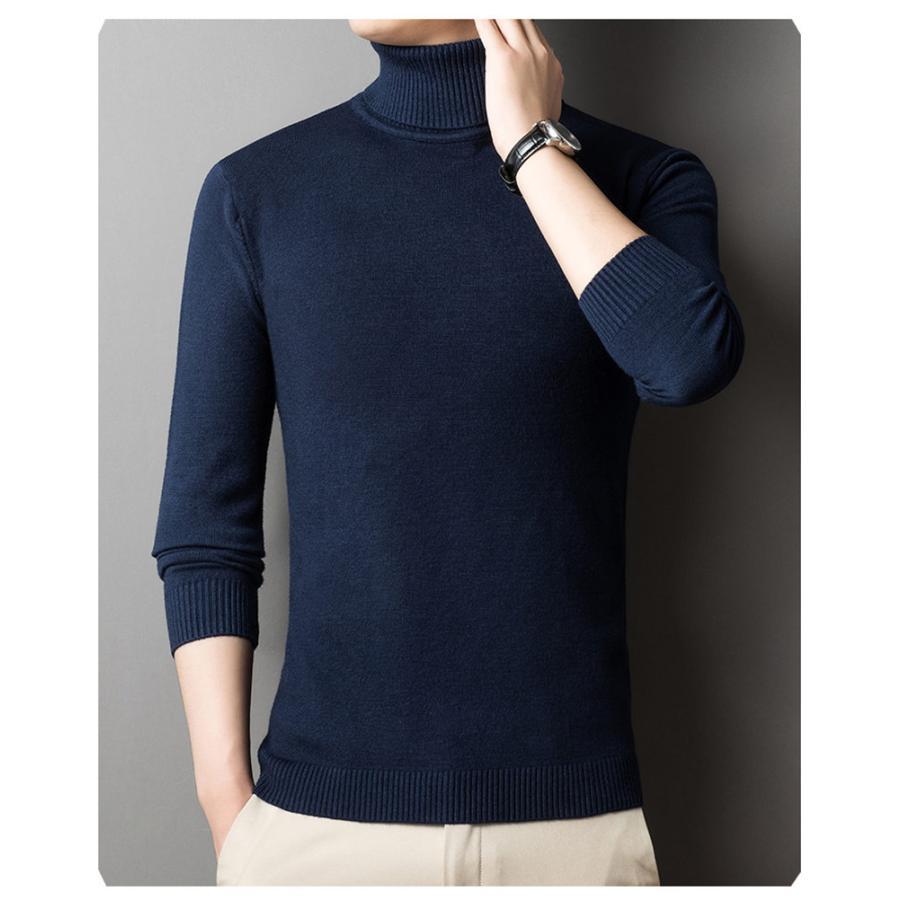 ニットセーター メンズ トップス ニットソー ハイネック 無地 あったか 防寒 カジュアル 厚手 シンプル ビジネス オフィス 秋冬 |  | 12