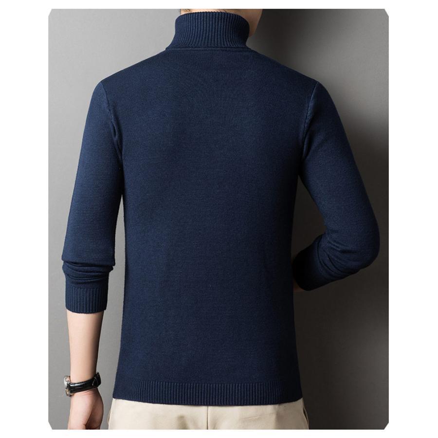 ニットセーター メンズ トップス ニットソー ハイネック 無地 あったか 防寒 カジュアル 厚手 シンプル ビジネス オフィス 秋冬 |  | 13