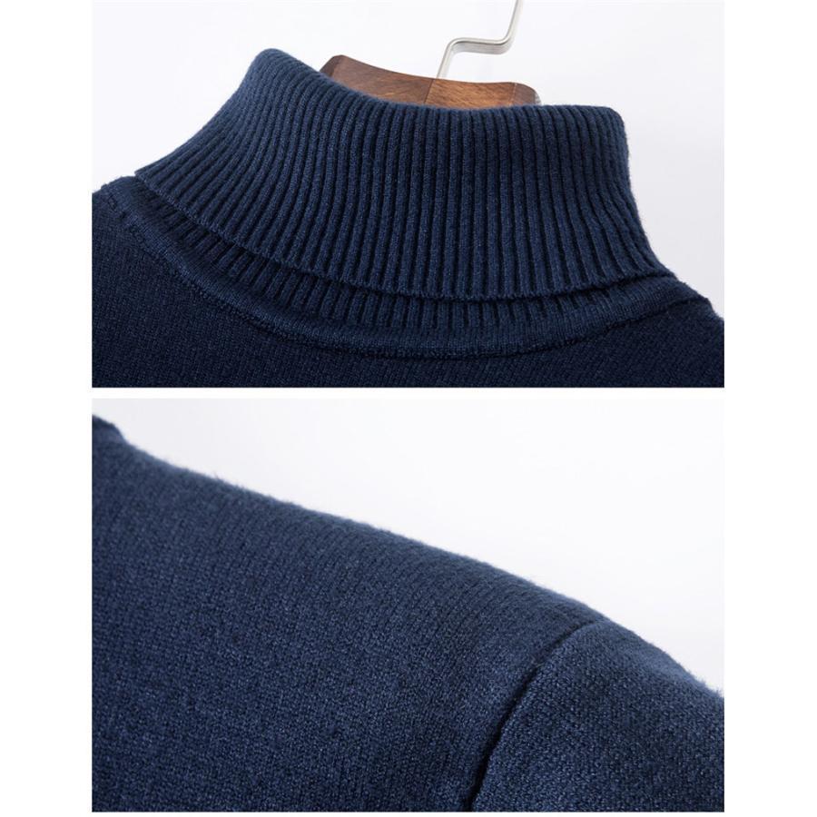 ニットセーター メンズ トップス ニットソー ハイネック 無地 あったか 防寒 カジュアル 厚手 シンプル ビジネス オフィス 秋冬 |  | 15