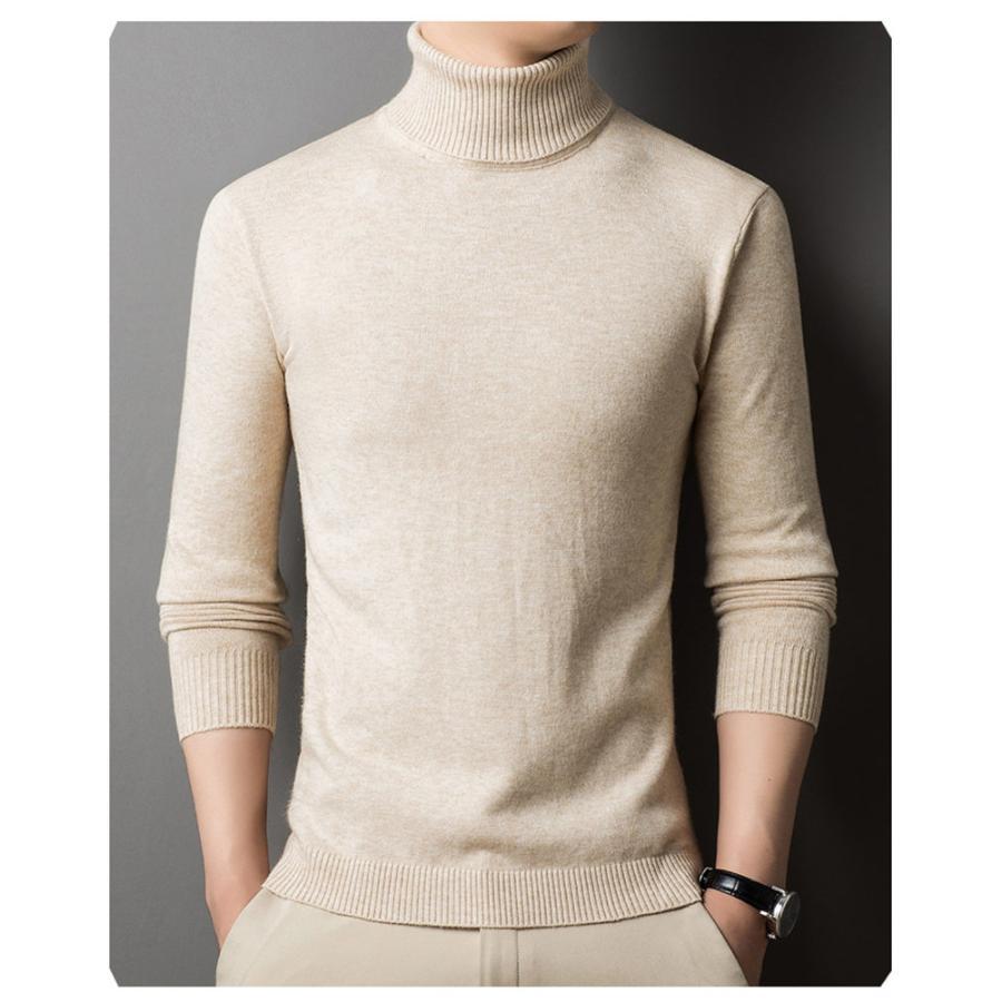 ニットセーター メンズ トップス ニットソー ハイネック 無地 あったか 防寒 カジュアル 厚手 シンプル ビジネス オフィス 秋冬 |  | 09