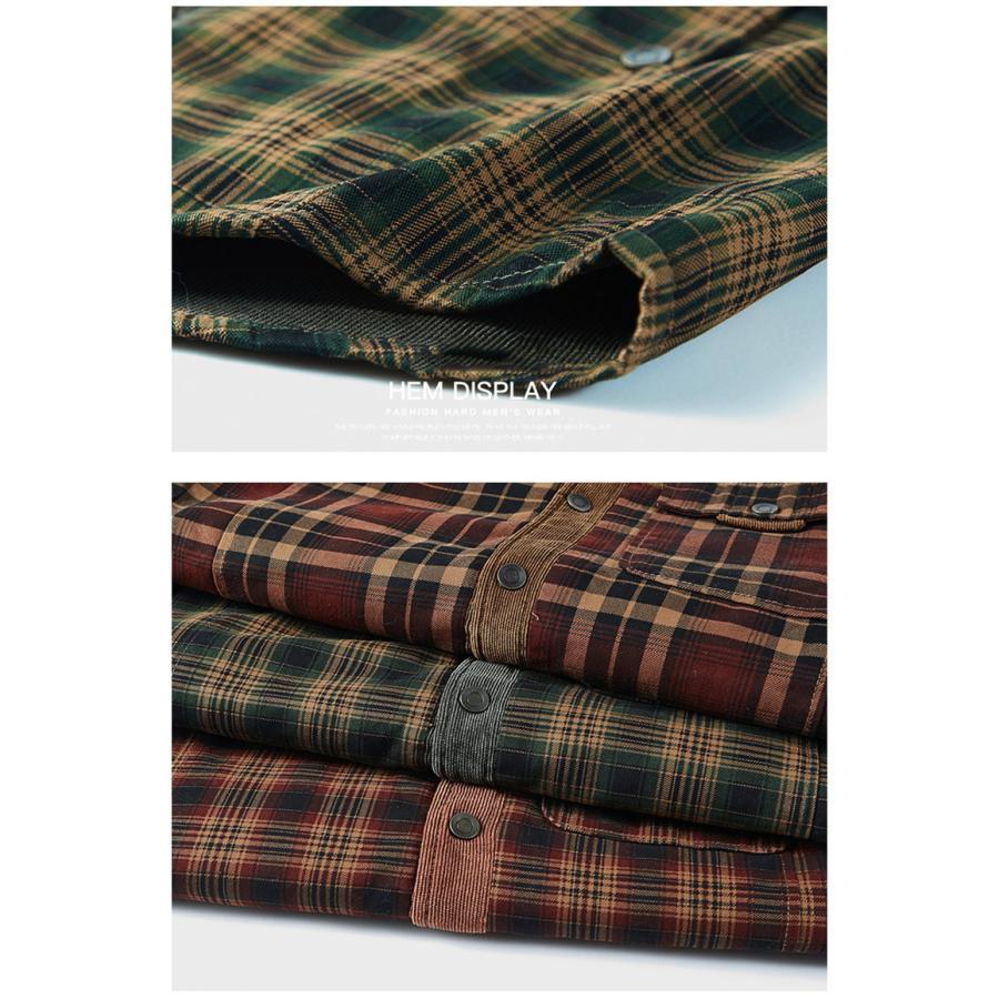 シャツ メンズ ネルシャツ チェック柄 裏起毛 厚手 裏ボア アウター インナー トップス 防寒 お洒落 ゆったり カジュアル 暖かい 秋冬 |  | 14