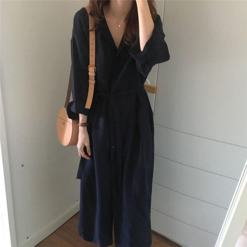 シャツワンピース レディース ロング丈 マキシ丈 長袖 シャツ ワンピース 春 夏 春服 夏服 きれいめ ゆったり チュニック トップス 羽織 |  | 04