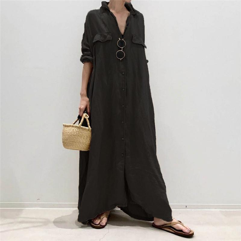 シャツワンピース レディース リネン ロング丈 マキシ丈 長袖 シャツ ワンピース 春 夏 春服 夏服 きれいめ ゆったり チュニック トップス 羽織 |  | 04