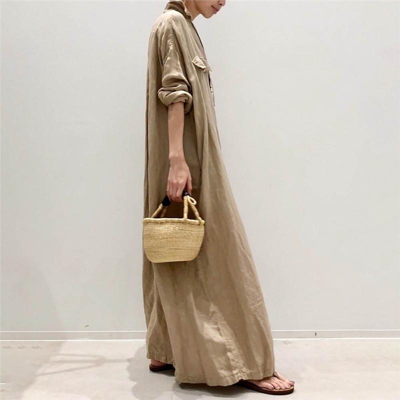 シャツワンピース レディース リネン ロング丈 マキシ丈 長袖 シャツ ワンピース 春 夏 春服 夏服 きれいめ ゆったり チュニック トップス 羽織 |  | 06