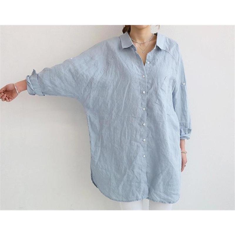 シャツワンピース レディース ロング丈 膝丈 リネン 長袖 シャツ ワンピース 春 夏 春服 夏服 きれいめ ゆったり チュニック トップス 羽織 |  | 12