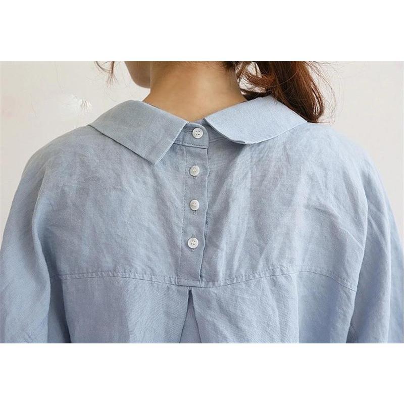 シャツワンピース レディース ロング丈 膝丈 リネン 長袖 シャツ ワンピース 春 夏 春服 夏服 きれいめ ゆったり チュニック トップス 羽織 |  | 14