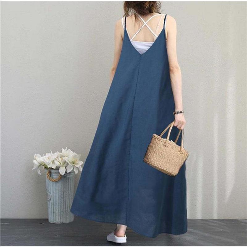 ワンピース レディース 夏 春 キャミワンピ ロングワンピース ジャンパースカート 落ち感 涼感 Aラインワンピース ゆったり サロペットワンピース 30代 無地 |  | 09