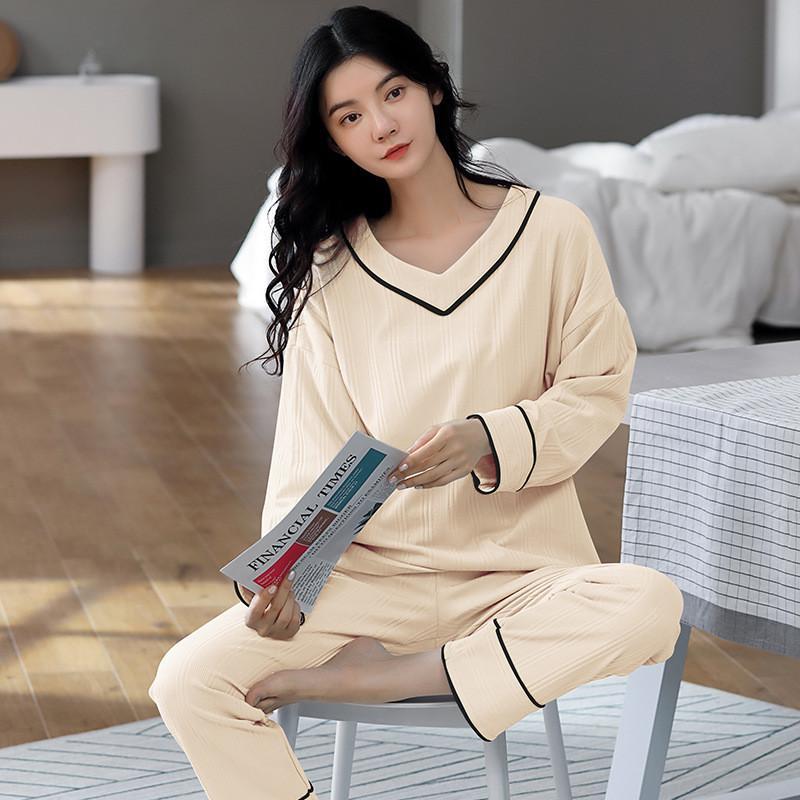 パジャマ レディース 上下セット 春 秋冬 カットソー 長袖 ルームウェア 可愛い ロングパンツ オシャレ セットアップ 部屋着 シャツ カジュアル |  | 07