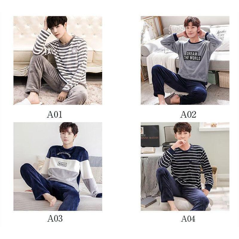 パジャマ メンズ セットアップ 冬 暖かい ルームウェア もこもこ パーカー tシャツ 上下セット パンツ 寝巻き 春 秋 |  | 01