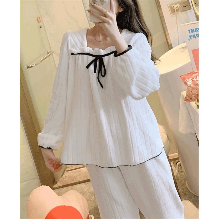 パジャマ レディース 上下セット モコモコ 秋冬 長袖 ルームウェア 可愛い ロングパンツ セットアップ 暖かい 防寒 寝巻き 部屋着 |  | 10