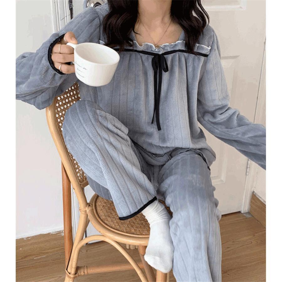 パジャマ レディース 上下セット モコモコ 秋冬 長袖 ルームウェア 可愛い ロングパンツ セットアップ 暖かい 防寒 寝巻き 部屋着 |  | 18