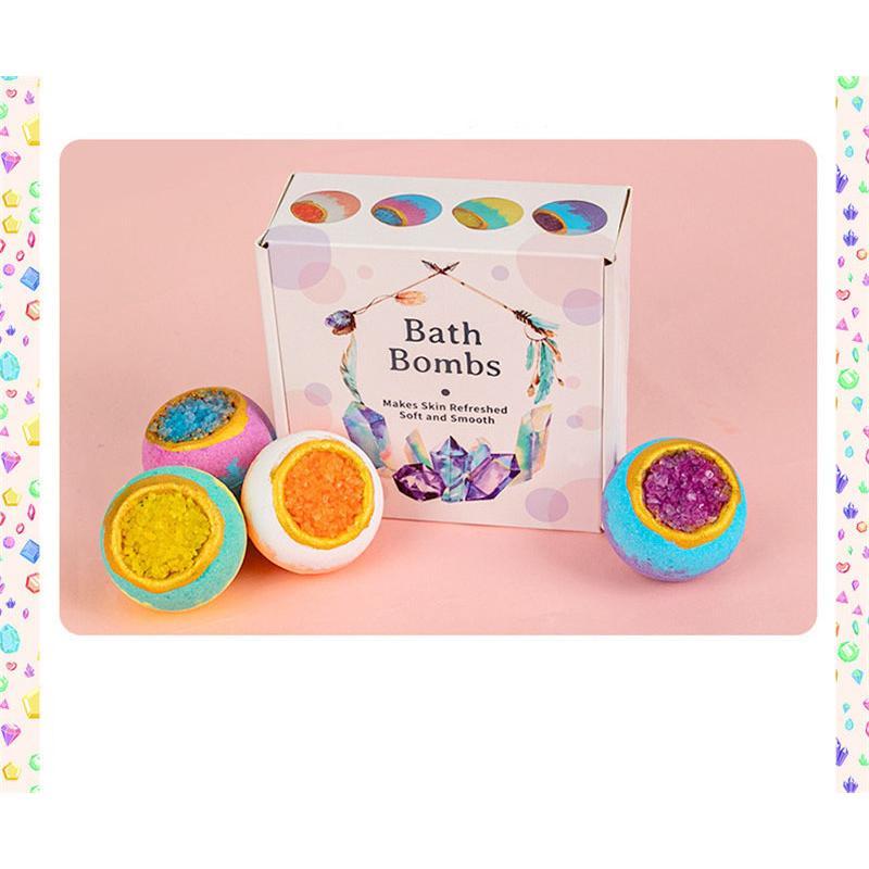 バスボム ギフトセット カラフル リラックス 保湿 入浴剤 4個入り バスボール お風呂用 肌に優しい 潤い子供 女性 母の日 プレゼント 炭酸 |  | 03