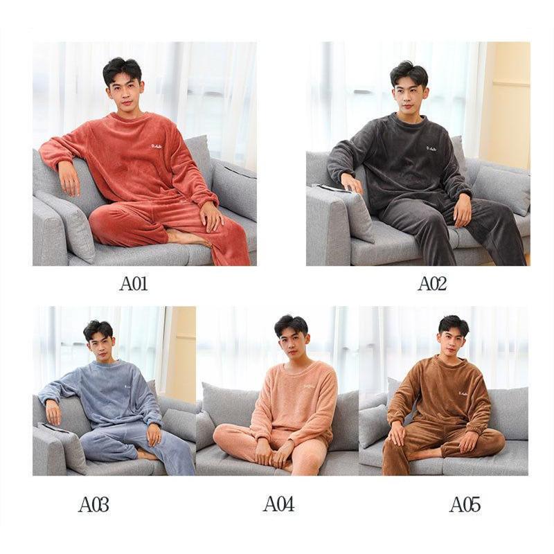 【本日まで値下げ】パジャマ メンズ セットアップ 冬 暖かい ルームウェア もこもこ パーカー tシャツ 上下セット ナイトウェア パンツ 寝巻き 春 秋 |  | 01