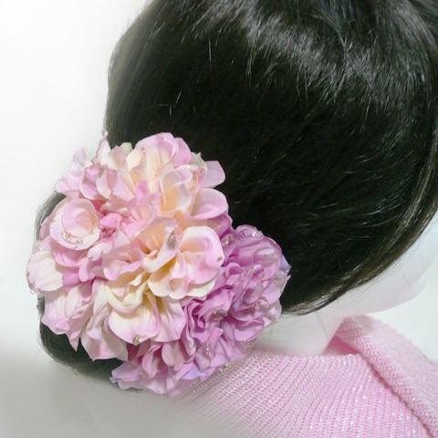 花 髪飾り ラメ付きダリア2りん　選べる9色　成人式 卒業式 浴衣 ダンス |  | 02