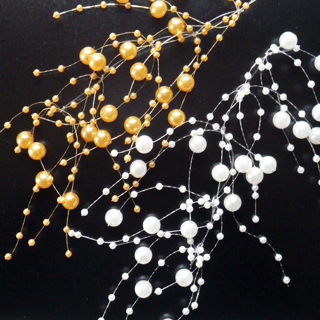 花冠 パールビーズガーランド10cm単位  花 髪飾り　ヘッドドレス ウェディング | 