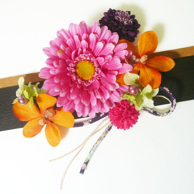髪飾り 花 成人式 ガーベラとラン菊 ピンク 結婚式 振袖 卒業式 袴 着物 | 