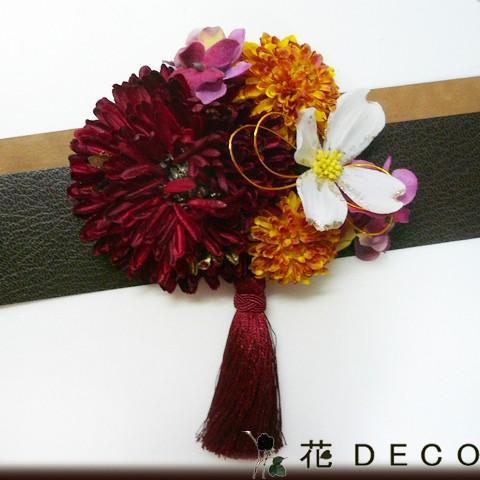 髪飾り 成人式 卒業式 結婚式 花 菊と花水木 赤白黄ワイン 振袖 袴 浴衣 和装 着物 かんざし |  | 02