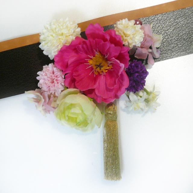髪飾り 成人式 卒業式 結婚式 花　ポピーと菊ラナン他 ピンク　振袖 袴 浴衣 和装 着物 かんざし |  | 01