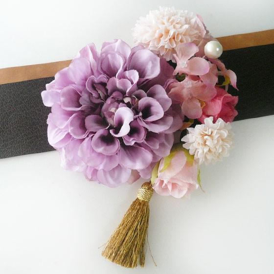 髪飾り 花 成人式 ダリアrbと菊他房付 紫ピンク 結婚式 振袖 袴 和装 着物 | 