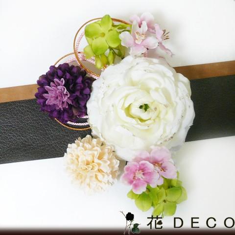 花 髪飾り 金鳳花と菊桜他　白紫桃緑  成人式 振袖 結婚式 卒業式 和装 | 