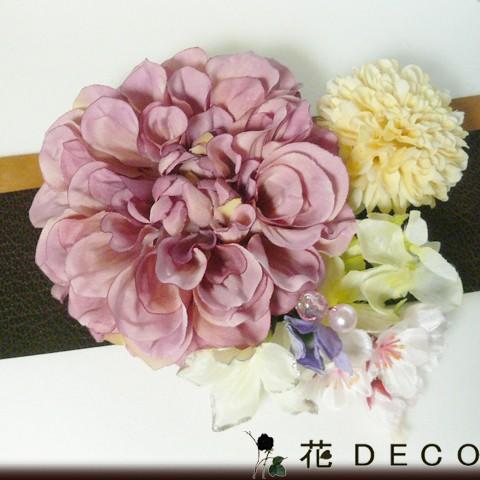 花 髪飾り ダリアmoと菊桜 ピンク 成人式 振袖 結婚式 卒業式 袴 | 