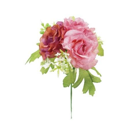 造花 E6550 ミニローズピック ワイン 157-6550-9 24本 花材「は行